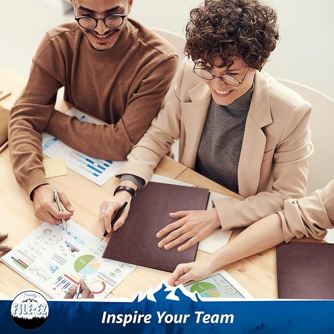 FILE-EZ Two-Pocket Folders, Dark Red Maroon Crimson Burgundy Color, 25-Pack, Textured Paper, Matte Finish, Letter Sheet Size (EZ-32559)