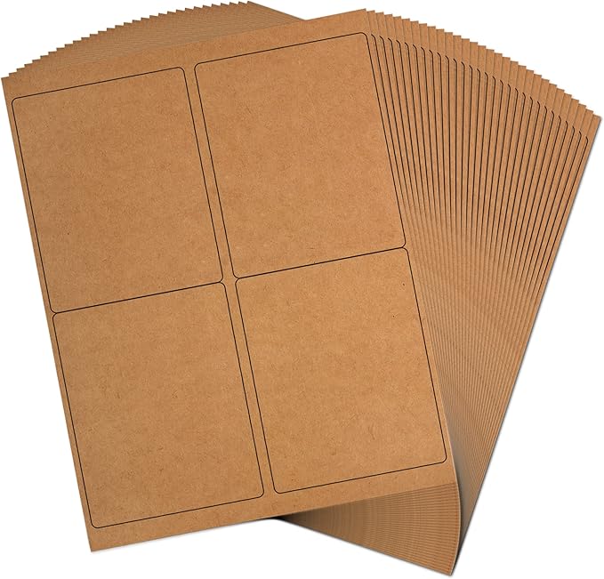 JAM PAPER Shipping Address Labels - 4 x 5 - Quarter Page/Extra Large - Brown Kraft - 120/Pack
