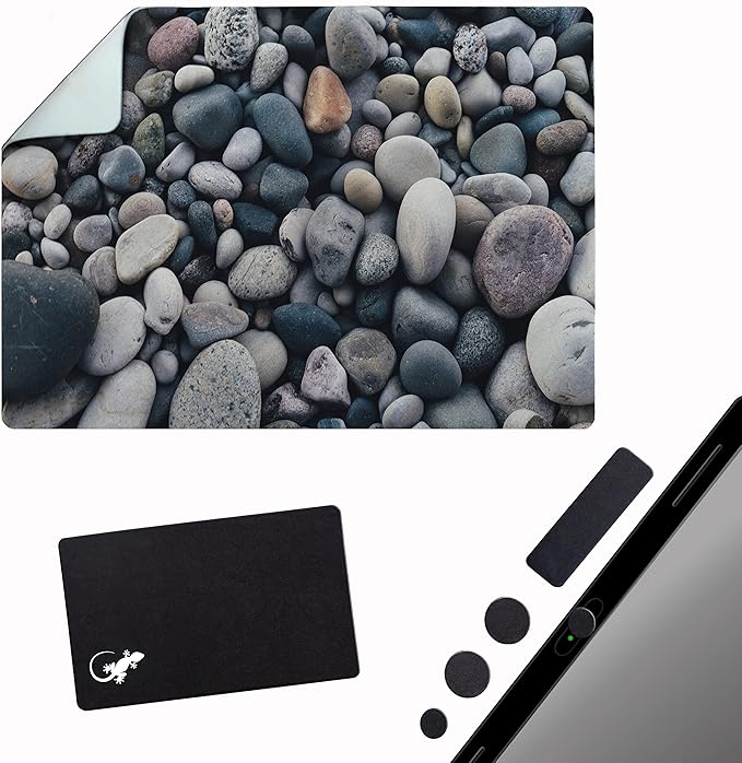 Adhesive Mouse Pad - Peel and Sticks to Any Surface - Travel Mouse Pad, Sticky for Any Surface - Excellent Tracking - River Rocks