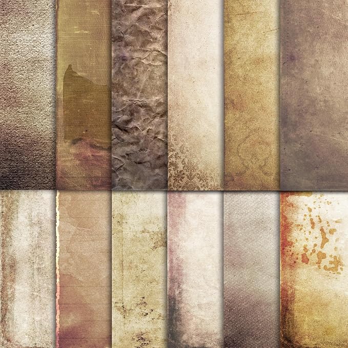 48 Sheets Vintage Scrapbook Paper 11x11, Kraft Pattern Decorative Scrapbook Paper for Journals DIY Cards and Photo Albums, Aesthetic Craft Supplies for Kids and Adults