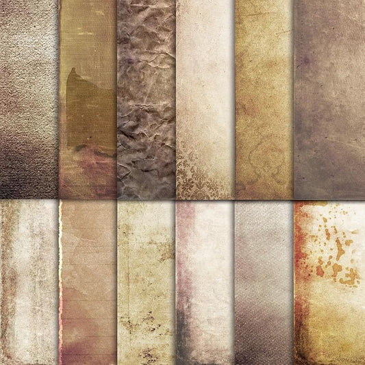 48 Sheets Vintage Scrapbook Paper 11x11, Kraft Pattern Decorative Scrapbook Paper for Journals DIY Cards and Photo Albums, Aesthetic Craft Supplies for Kids and Adults