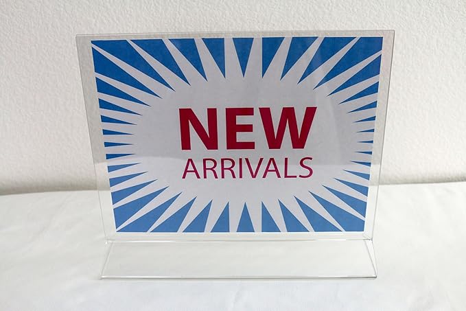 Dazzling Displays 11 x 8.5 Acrylic Sign Holder - Clear Top Load Paper Holder, Acrylic Sign Holder for Offices, Restaurants, and Retail Spaces (Single)
