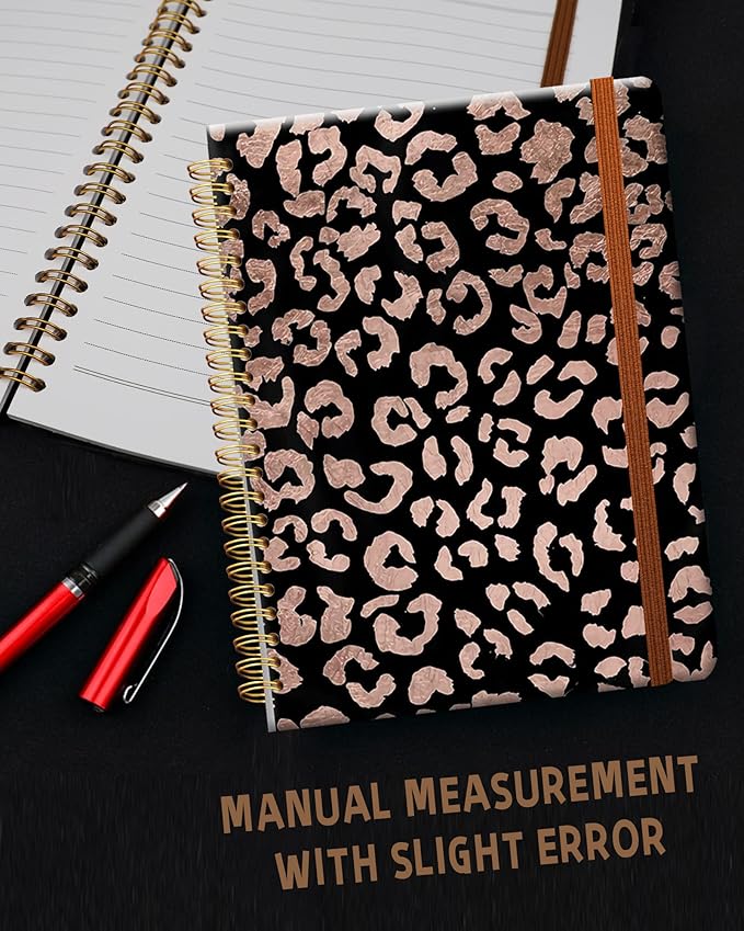 Ruled Spiral Writing Notebook,A5 Hardcover Lined College Journal for Women Lady Girl,Fashion Strong Twin-Wire Binding with Premium Paper,8.4" X 6",Perfect for School,Office,Home Gifts(Rose Gold