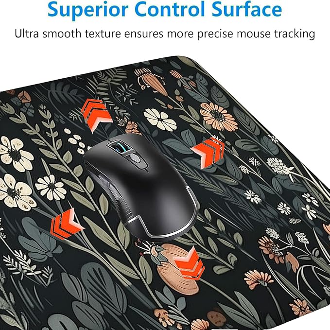 Floral Gaming Mouse Pad Desk Pad Aesthetics Flower Plant Weeds XL Mouse Pad Large Mousepad Extended Laptop Keyboard Mat Gaming Desk Pad Mouse Mat Office Computer Keyboard Laptop Home 31.5"x11.8"