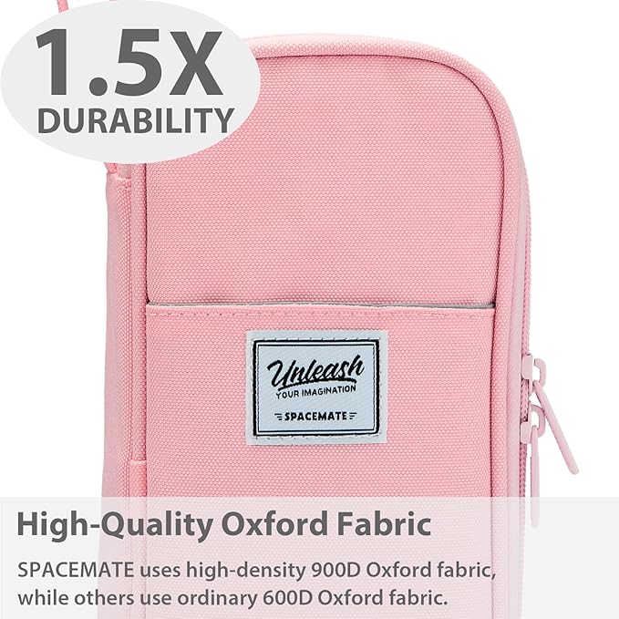 Pencil Case Pouch Box Bag School Supplies Girls Boys Kids, Cute Preppy Stuff Large Big Capacity Aesthetic Pen Organizer, Back to College Stationary, Pink, Classic Stlye, 1800ml