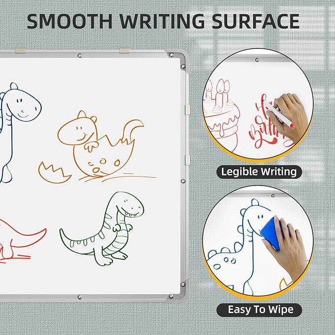 Polegas 24" X 36" Magnetic Dry Erase Board Whiteboard with Lines, Wall Hanging Monthly Calendar to Do List Schedule Board