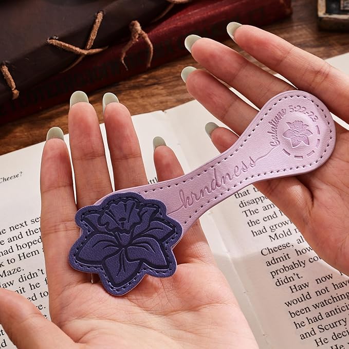 3 PCS Fruit of Spirit Magnetic Leather Bookmarks, Floral Patterns (Patience Kindness Goodness) of Galatians, Bible-Inspired Page Markers, Double-Sided, Gift for Book Lovers, Students, Book Accessories