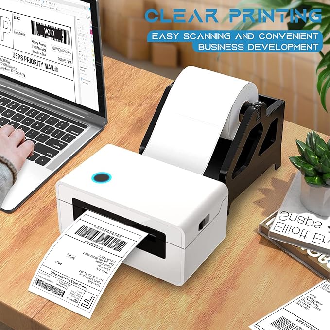 MFLABEL 8 Rolls 4x6 Direct Thermal Blank Shipping Labels for Thermal Printer Shipping Labels with Perforated