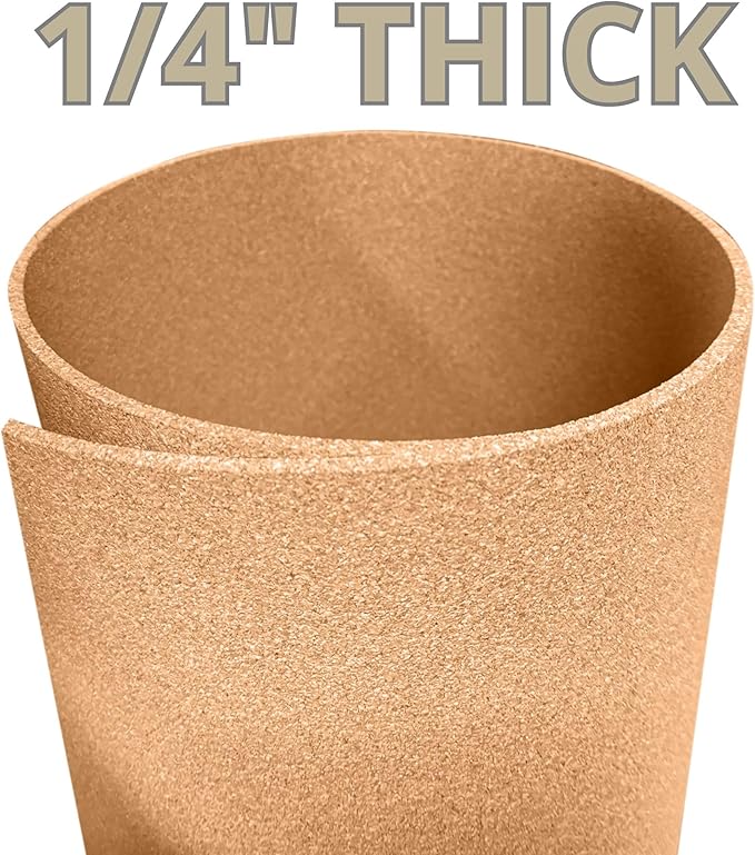 Manton Cork Premium Cork Roll - 4' x 6' x 1/4", 100% Natural Facing Grade Material for Bulletin Boards, Decorative Photo and Message Push Pin Displays - Perfect for Home, School, and Office