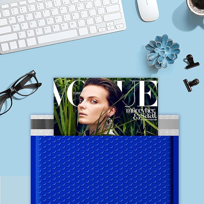 Fuxury Large Bubble Mailers 10.5x16" 40 Pack Self Seal Padded Envelopes Waterproof Mailing Envelopes Bubble #5 Cushioning Padded Mailers for Small Business Packaging Royal Blue