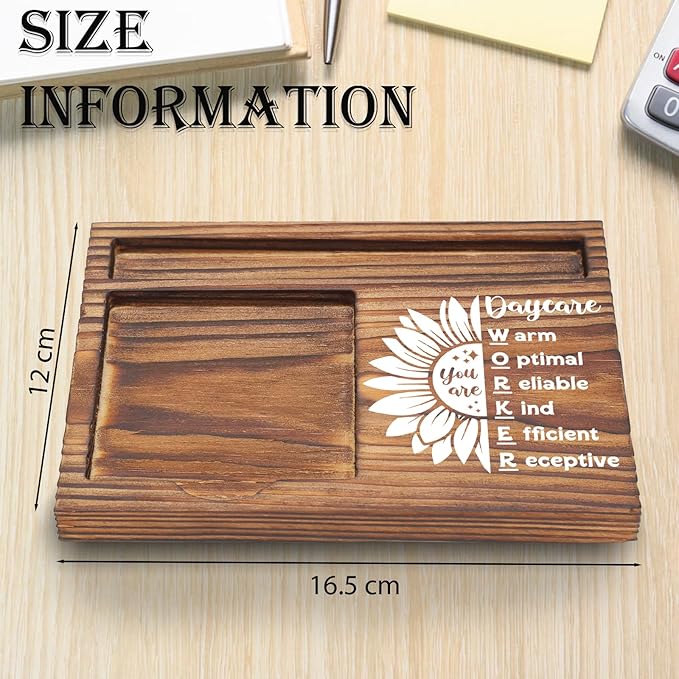 Daycare Worker Sticky Note Holder, Thank You Appreciation Gifts for Daycare Workers, Childcare Office Employee Recognition Desk Organizer TZP113