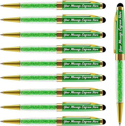 Ancolo Engraved BallPens with Stylus Tip Medium Point - Nice writing Pens - Engraved with Your Name Slogan, Perfect for Men and Women Girls boys 10 Pens/Box