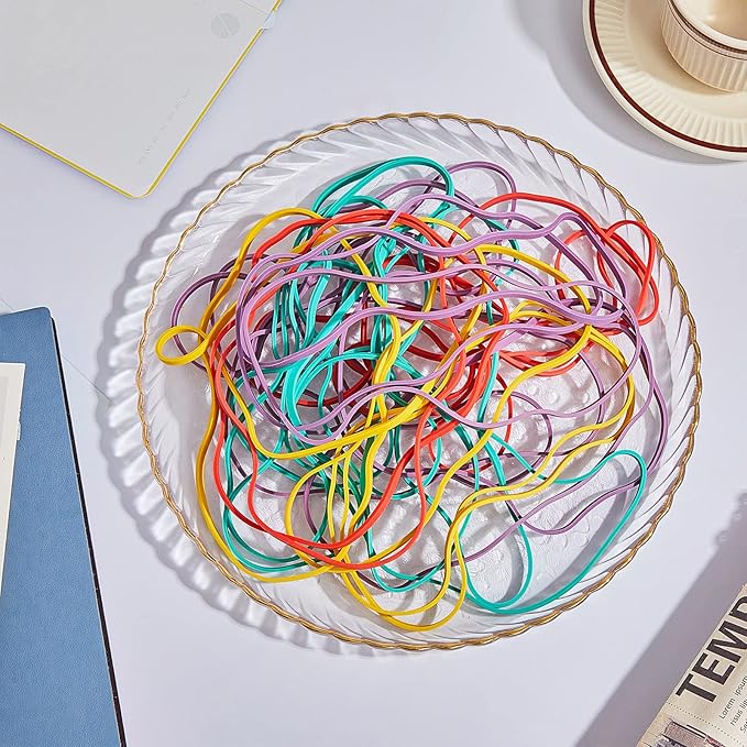 Patelai 480 Pieces Large Rubber Bands Elastic Big Thick Rubber Bands for Office Home Trash Can File Folders Box Packing Supplies(Vintage Color)