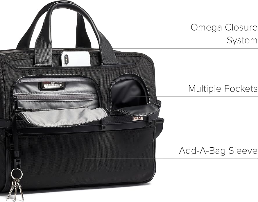 TUMI Alpha Expandable Organizer Laptop Briefcase - 15-Inch Laptop Briefcase Organizer for Men & Women - Travel Laptop Bag