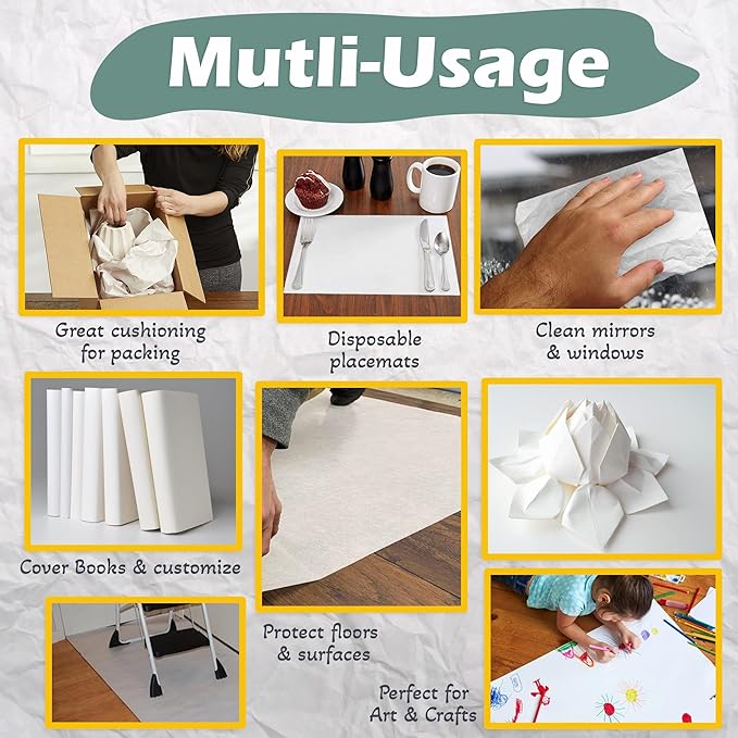 Newsprint Packing Paper Sheets for Moving - 650 Sheets of Newsprint Paper - Must Have in Your Moving Supplies - 27" x 17" - Made in USA