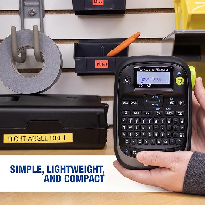 LABELWORKS Epson LW-PX300ADPT Industrial Label Maker for Office with Adapter – Sticker Labels, Magnetic Label Compatible, Only Uses 203 and 205 Shrink Tubes, Label Printer & Adapter