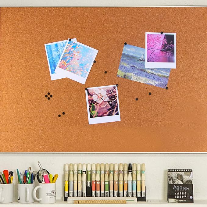 Yalis Push Pins Map Tacks 1/8-Inch Assorted Color Beads Head Map Marking Push Pins,500-count (Black)