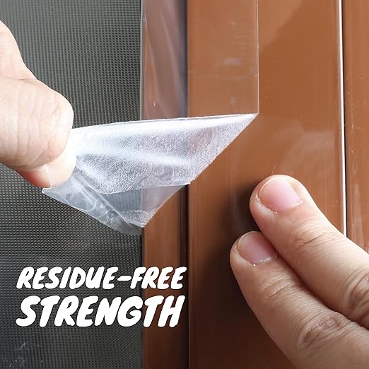 Window Sealing Tape for Winter 2 Inch x 90 Feet Clear Window Insulation Tape Seal for Clear Plastic Film Insulation, AC Conditioner Unit Gap Seal- Residue-Free, Heavy-Duty, and Wood-Safe