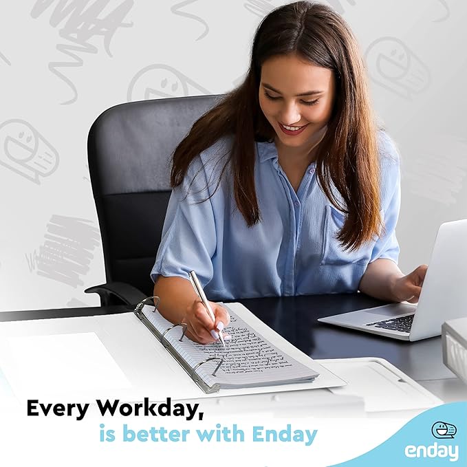 2 Inch 3 Ring Binder 2” White, Slant D-Ring 2 in Binder Clear View Cover with 2 Inside Pockets, Heavy Duty Colored School Supplies Office and Home Binders – by Enday