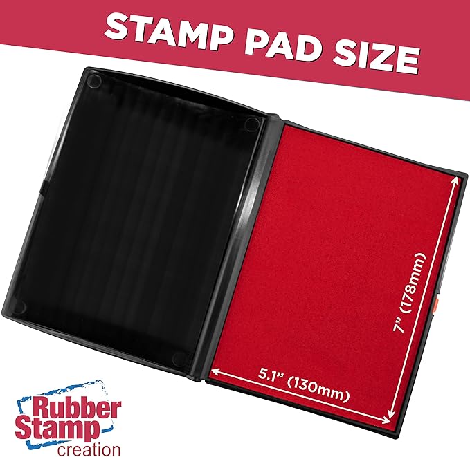 Large Premium Red Ink Stamp Pad - 5" by 7" - Quality Felt Pad