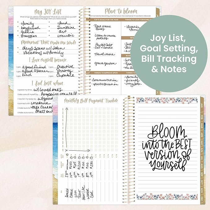 bloom daily planners 2026 Pocket Planner - 4” x 6” - (January 2026 - December 2026) - MINI Weekly/Monthly Agenda Organizer & Calendar Book - Coastal Calm