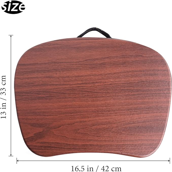 Lap Laptop Desk - Portable Lap Desk with Pillow Cushion, Fits up to 15.6 inch Laptop for Home Office Students Use as Computer Laptop Stand, Book Tablet(1-Dark Brown)