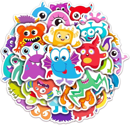 100 Pack Monster Stickers, Monster Party Favors, Birthday Decorations