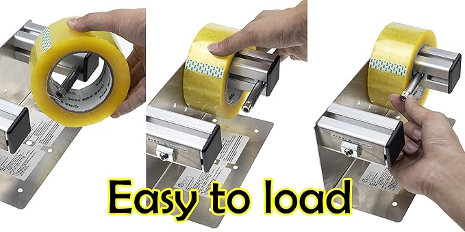 2''/3'' Desktop Table Top/Wall Mounted Tape and Label Dispenser, Large Desktop Tape Dispenser, Stainless Steel Frame with Sucktion Cup Sucker TTD-01