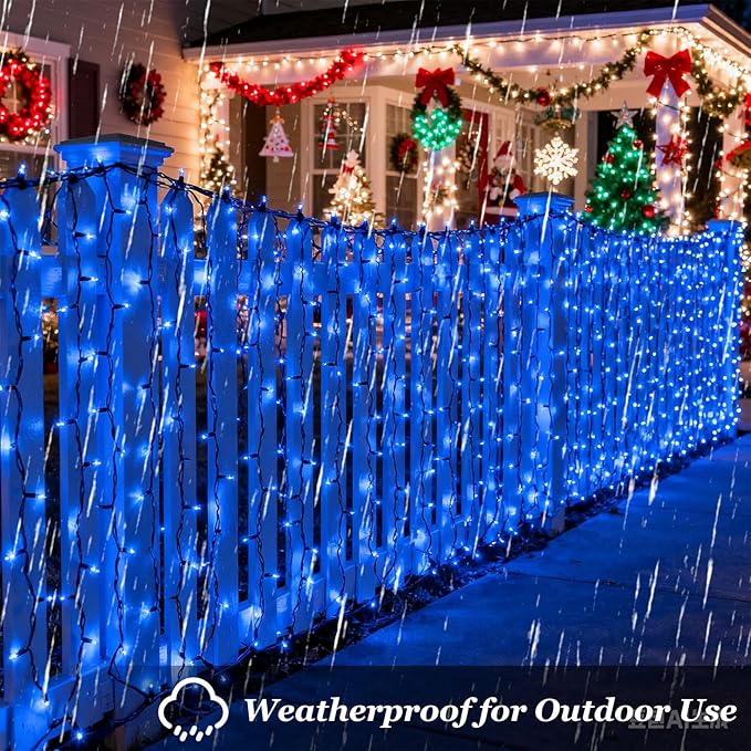 1500 LED 470FT Christmas Lights Outdoor, Christmas String Fairy Lights with Timer & Memory, Waterproof 12 Modes Dimmable Twinkle Tree Lights for Home Patio Wedding Party Yard Xmas Decorations, Blue