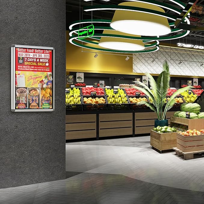 Enclosed Bulletin Board Lockable Display Case Message Board with Locking Door for Indoor, Black Felt, Silver Aluminum Frame, 28x26 inch (6xA4)