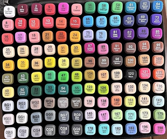 120-Color Dual-Tip Alcohol Markers Set - Alcohol-Based Art Markers for Coloring, Drawing & Sketching -Gift for Kids, Teens, Artists