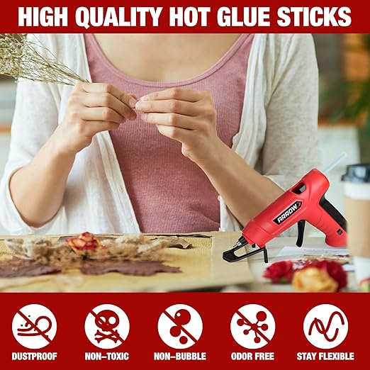 Arrow Mini Hot Glue Sticks, 200 Pack Clear Glue Gun Sticks, 4" and 5/16'' Diameter High Viscosity All-Purpose Gun Stick for DIY Art, Craft General Repairs, Festival Home Decoration