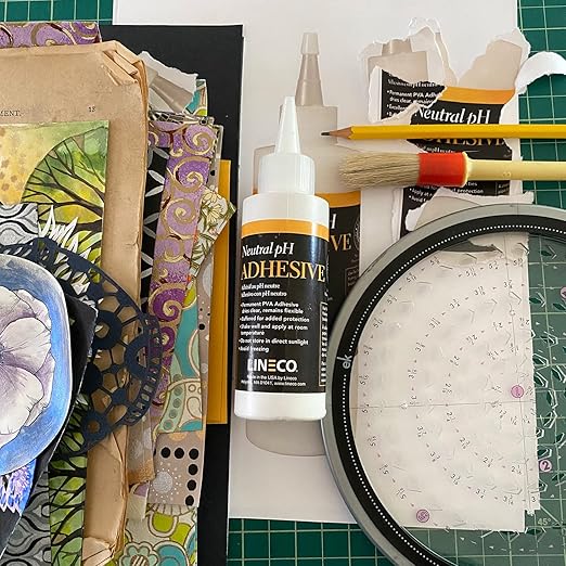 Lineco Neutral pH Liquid Adhesive, Acid-Free PVA Formula Preservation Material, Dries Quick and Clear, Water Soluble Flexible, 4 Ounces, Used for Book Binding and DIY Projects (Pack of 2)