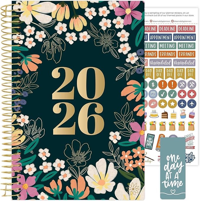 bloom daily planners 2026 Planner (January - December) Calendar Year Organizer - 5.5” x 8.25” - Weekly & Monthly Agenda Book with Stickers & Bookmark - Blooming Wildly
