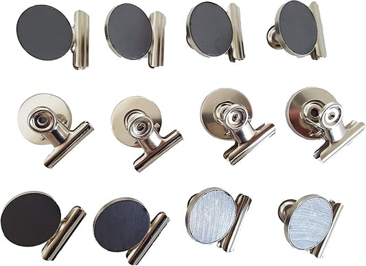 Mini Silver Refrigerator Magnet Hook Clips for Holding Photographs, Holding Business Cards, Office Organizing, Memo Note Clips, by Dondor (8)