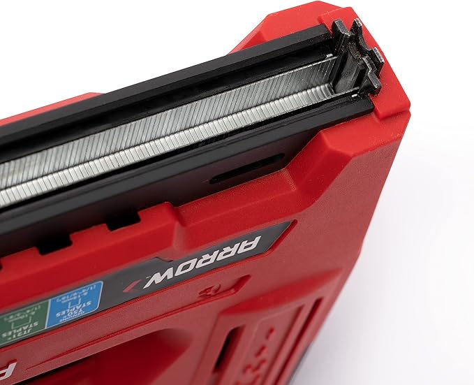 Arrow ET501F Corded 5-in-1 Professional Electric Staple and Nail Gun, Wire Stapler, and Brad Nailer for Upholstery, Framing, Insulation, Crafts, Fencing, and Cable, Black/Red