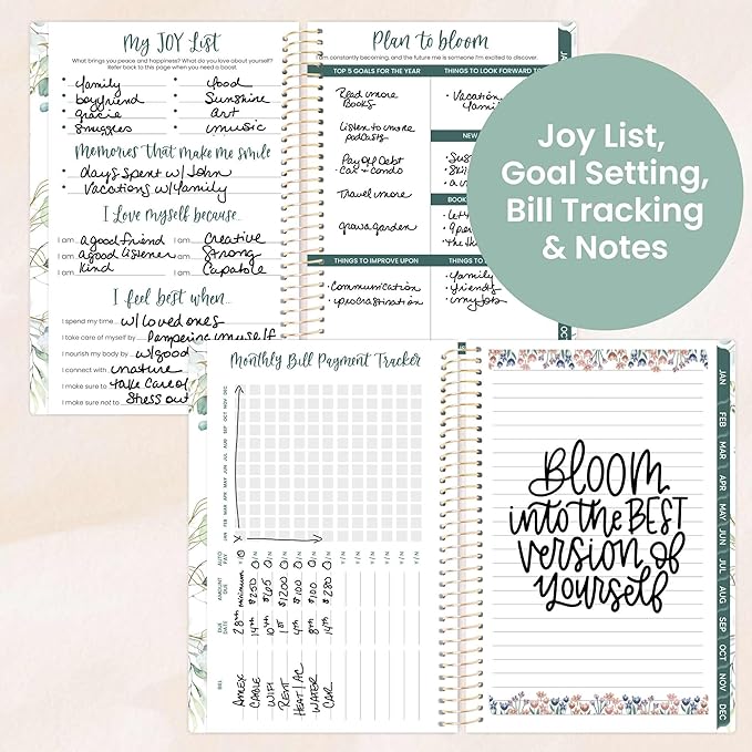 bloom daily planners 2026 Pocket Planner - 4” x 6” - (January 2026 - December 2026) - MINI Weekly/Monthly Agenda Organizer & Calendar Book - Eucalyptus, White