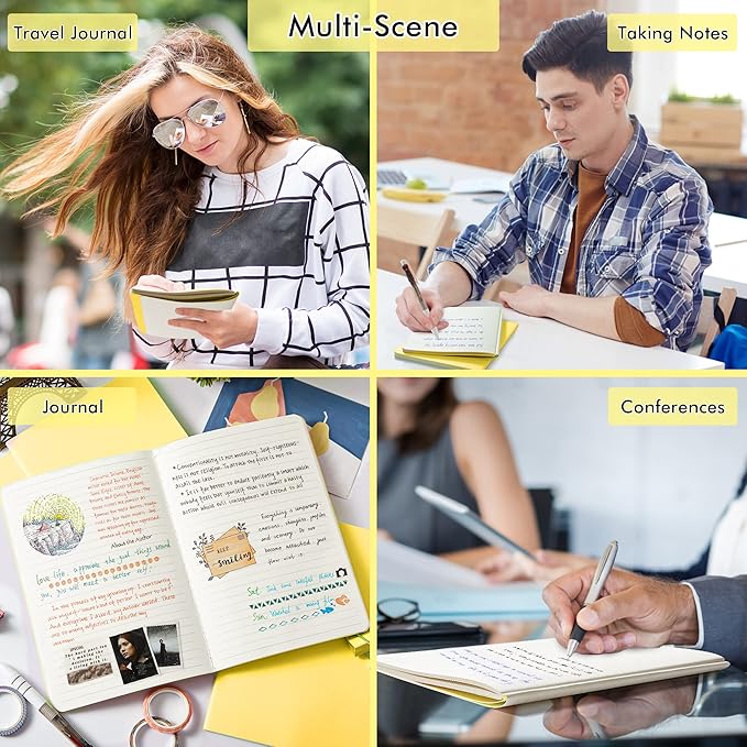 feela 8 Pack Soft Cover Journal Bulk, Notebooks College Ruled for Work, Lined Travel Journal for Students Women, Note Taking Notebook School Supplies Business Writing, 8.2” x 5.5”, A5, Pastel Colors