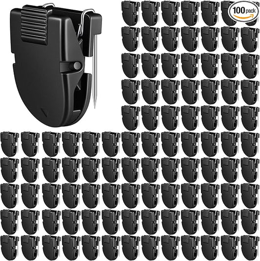 100 Pcs Cubicle Clips Fabric Panel Cubicle Accessories Fabric Partition Panel Wall Clip Office Photos Wall for Notes Memos Standard Size, 40-Sheet Capacity (Black)