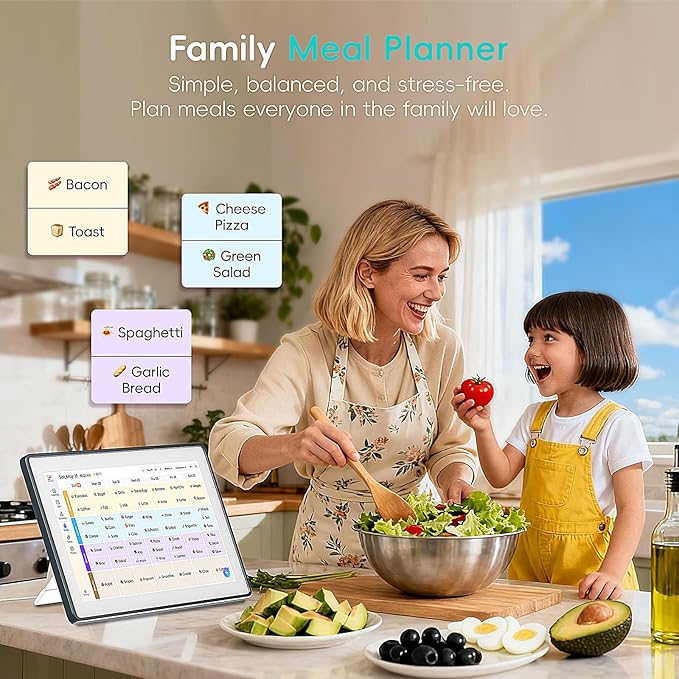 Westsee 15.6" Digital Wall Calendar Frame – Interactive Touchscreen Eletronic Calendars, Smart Family Planner for Schedule, Photo Display, Meals, Chore Chart & Tasks, Wall & Desk Mountable (Dark Gray)