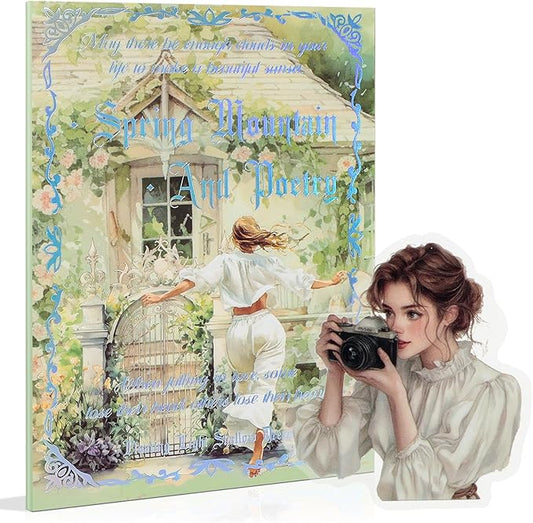 Snycler Green Garden Series Sticker Book - 20 Sheets Vintage PET Stickers for Scrapbooking, Junk Journaling, Ephemera, and Decorative Crafts - Pre-Cut Bright & Cheerful Design Stickers