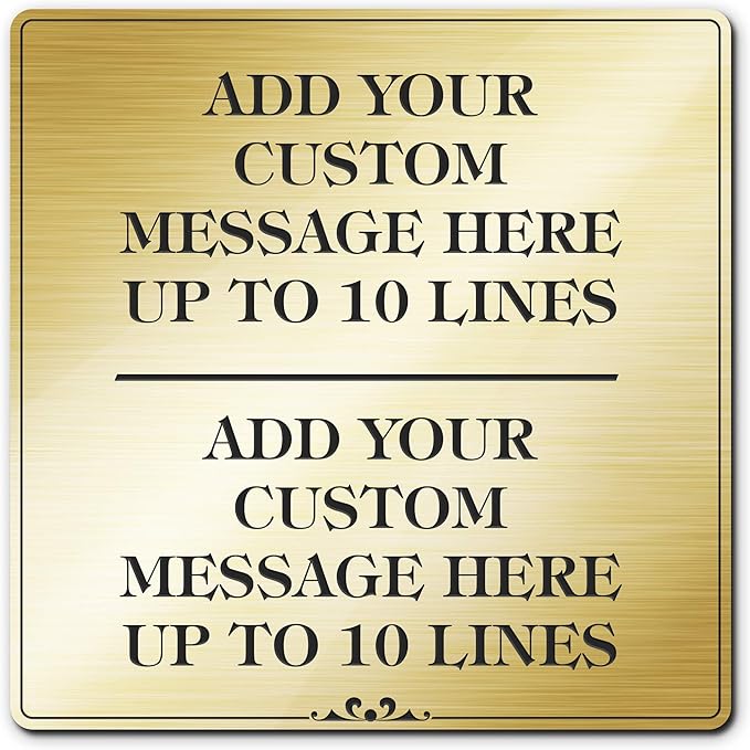 Custom Sign, Office Sign, Business/Office Name Plates for Doors/Wall, Indoor/Outdoor, 8x8 Inch, 18 Colors, (Prestige) Made in USA by My Sign Center