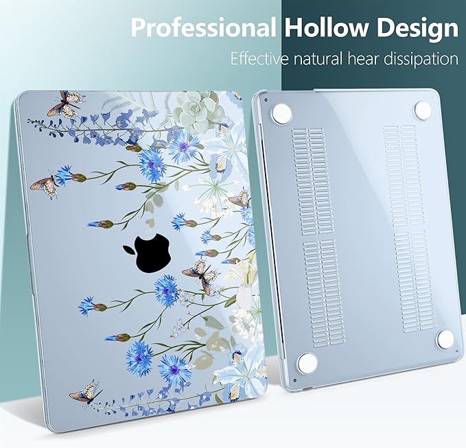 DONGKE Compatible with M4 MacBook Air 15 inch Case 2025-2023 A3241 A3114 A2941 M3 M2 Retina Display Touch ID, Plastic Hard Case & Keyboard Skin for MacBook Air 15" - Paradise Nature