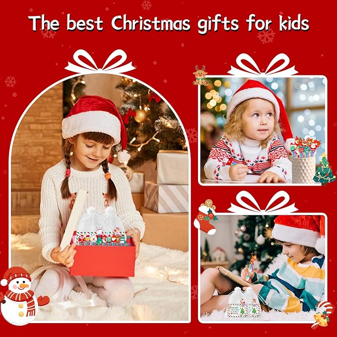 CZWZ 30 Set Cute Multicolor Pens in One 4-in-1 Fun Pens Bulk with 30 Gift Cards for Kindergarten Party Christmas Student Gift Bulk Office School Exchange Gifts