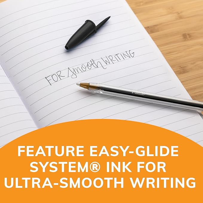 BIC Cristal Xtra Smooth Black Ballpoint Pens, Medium Point (1.0mm), 500-Count Box, Extra Smooth and Reliable Ballpoint Pens