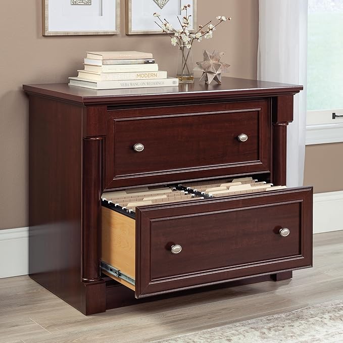 Sauder Palladia File Cabinet with 2 Drawers, Safety Mechanism, Lateral File Cabinet - Select Cherry Finish