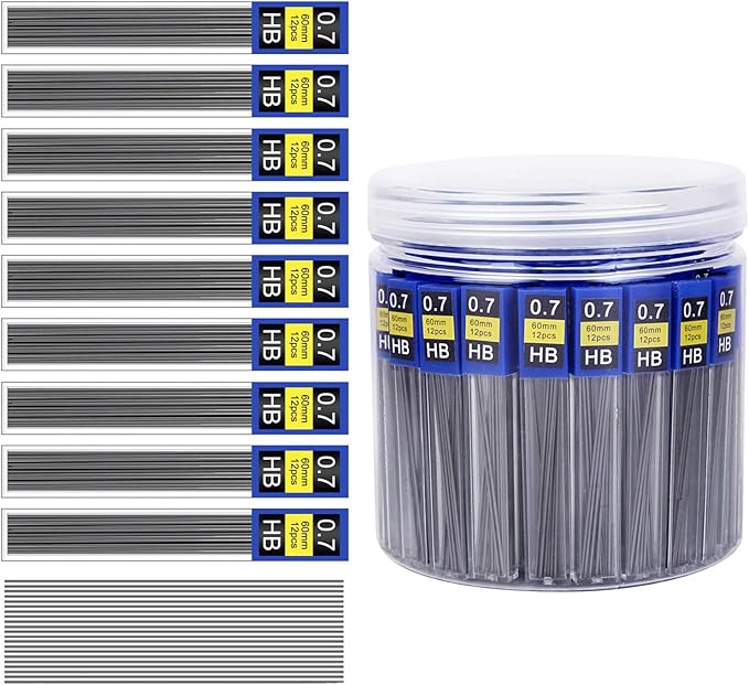 Morepack 840 Pieces Lead Refills,0.7 mm HB,Break Resistant Mechanical Pencil Refills,70 Tubes (840 Pieces)