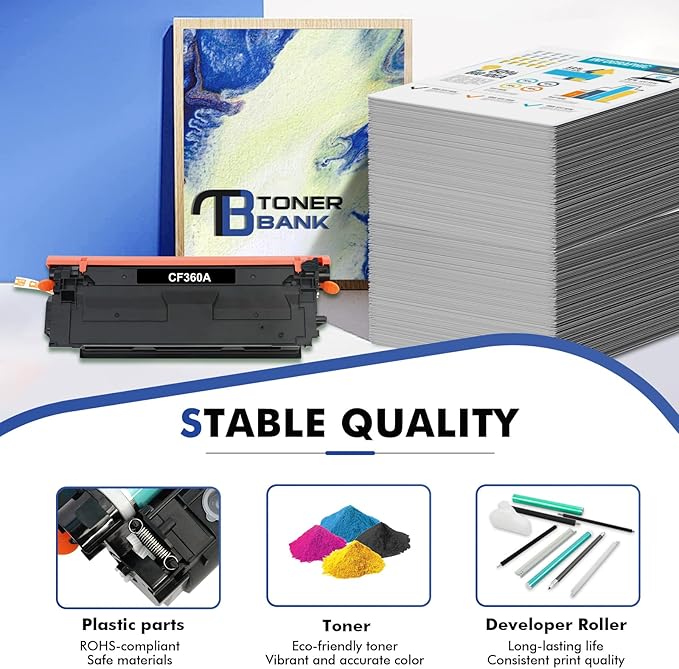 508A 508X M553 Toner Cartridge Set 4 Pack Replacement for HP 508A M553 508X CF360A CF361A CF362A CF363A for HP Enterprise M553dn M577 M553X M553N 553 Printer Ink New Version (BK/C/Y/M)