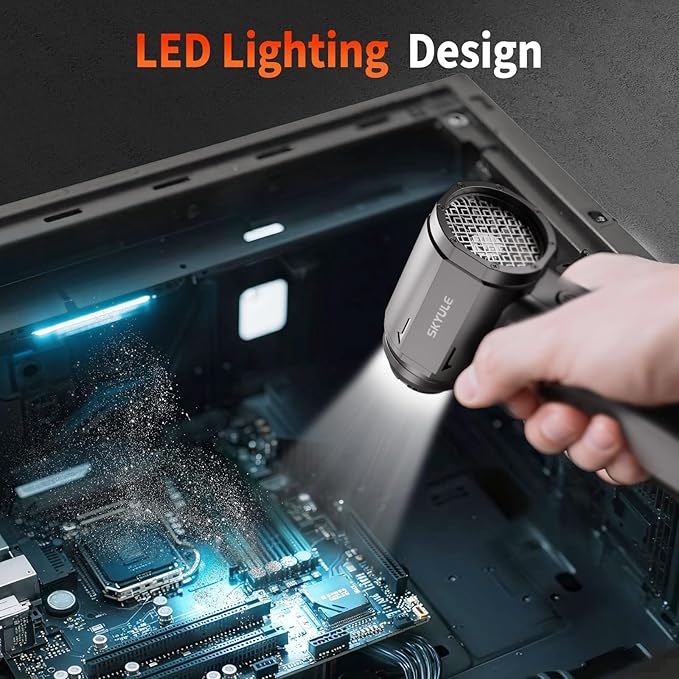 Compressed Air Duster-560g Super Power Airflow Electric Air Duster,10000mAh Rechargeable Cordless Mini Blower with LED Display,10-Gear Adjustable Dust Blower for Computer Keyboard, Car, Home, Outdoor