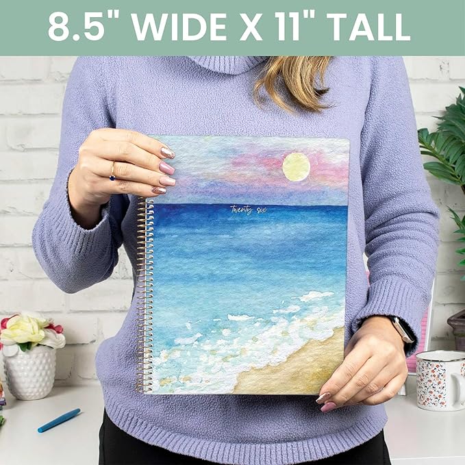 bloom daily planners 2026 Planner (January to December) - 8.5” x 11” Weekly & Monthly Dated Agenda Organizer Book with Stickers & Tabs - Flexible Soft Cover - Coastal Calm